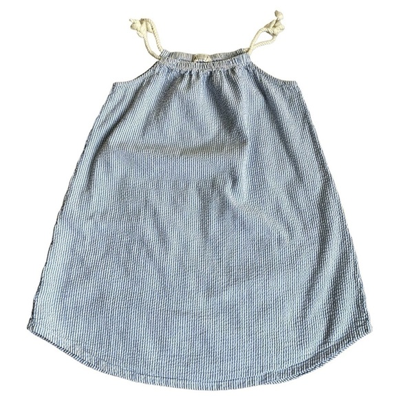H&M Girls Bundle Eyelet Flared Skirt / Seersucker Blue White Sundress Sz 6-8 yo - Picture 10 of 16